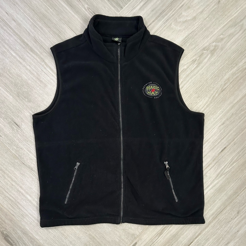 Magic Hat Brewing Company Black Fleece Vest Size Large